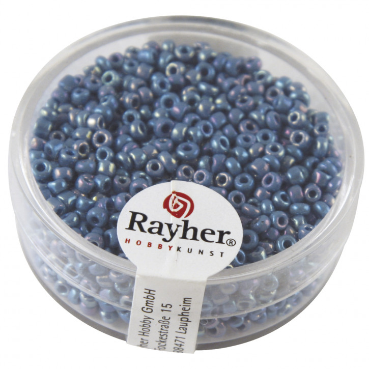 Rocailles, 2 mm, opak gelüstert Dose 17g-hellblau