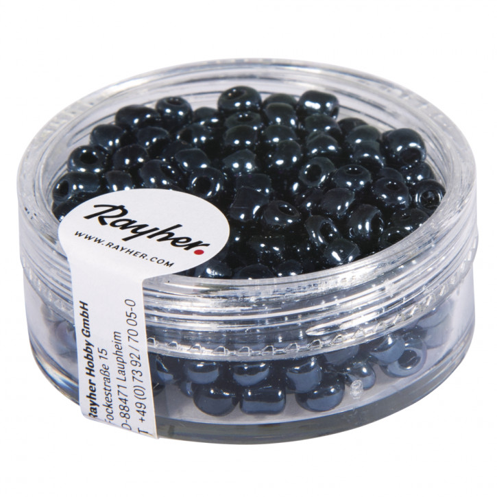 Rocailles, 4 mm, mit Silbereinzug Dose 17 g-blutstein