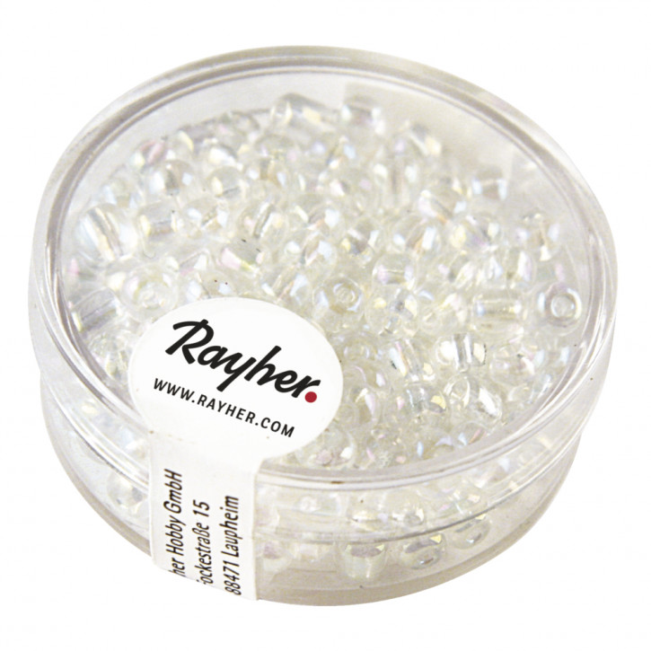 Rocailles, 4 mm, mit Silbereinzug Dose 17 g-kristall