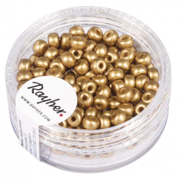 Rocailles, 4mm Dose 150Stück-gold