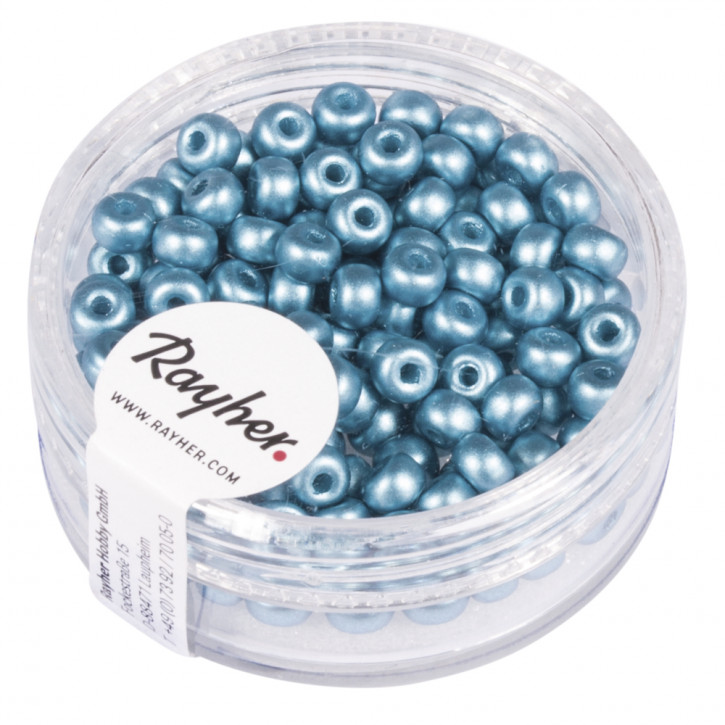 Rocailles, 4mm Dose 150Stück-hellblau