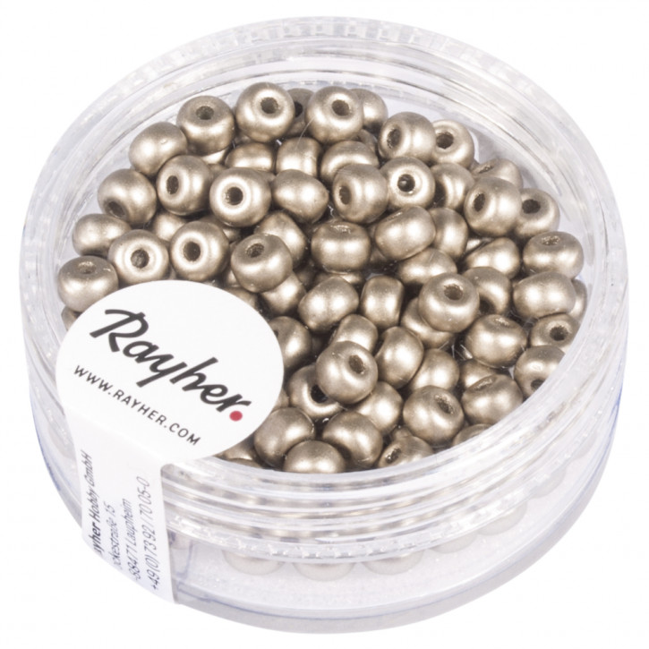 Rocailles, 4mm Dose 150Stück-taupe