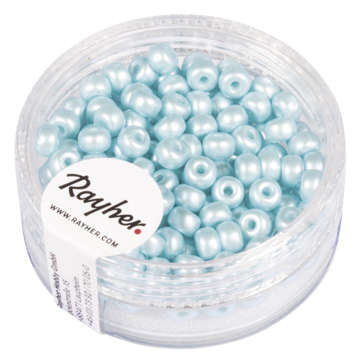 Rocailles, 4mm Dose 150Stück-zartblau