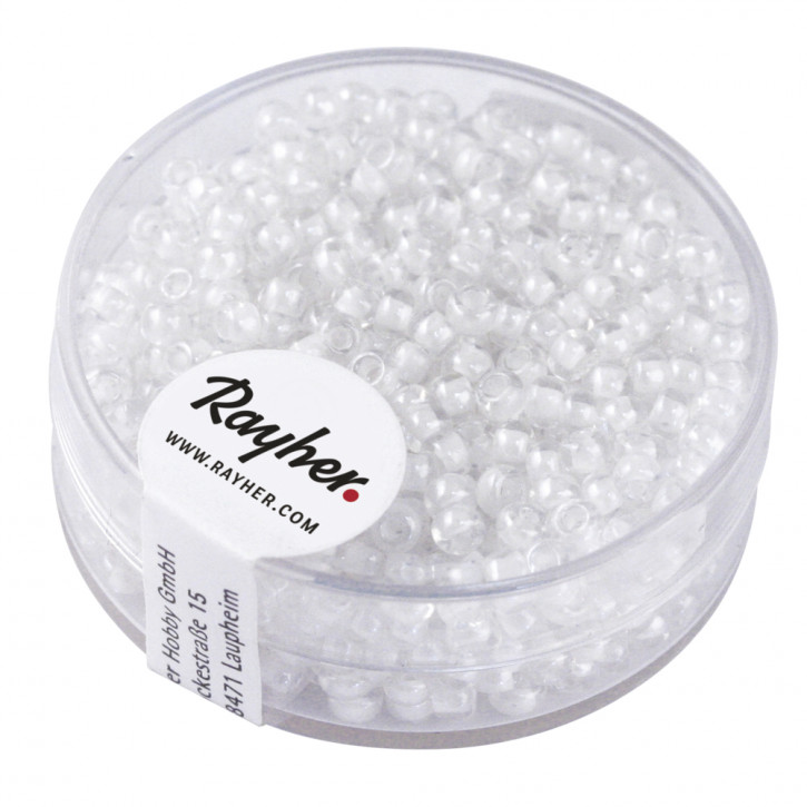 Rocailles Arktis , gelüstert 2,6mm, Dose 17g-weiß
