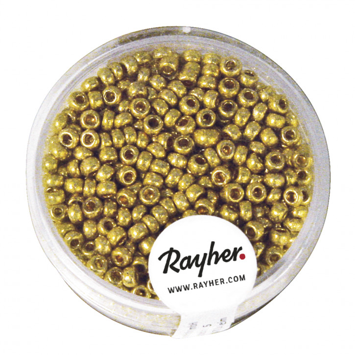 Rocailles, perlmutt, 2,6mm, Mix-gold, 17g