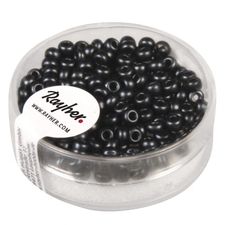 Rocailles verwachst, 2,6mm, Dose 7g-anthrazit
