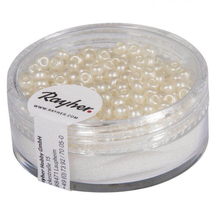 Rocailles verwachst, 2,6mm, Dose 7g-elfenbein