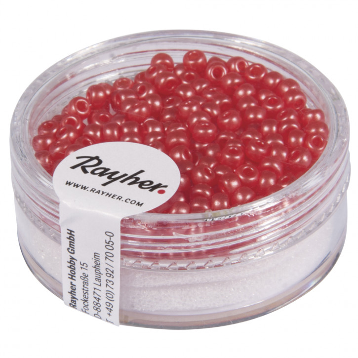 Rocailles verwachst, 2,6mm, Dose 7g-rot