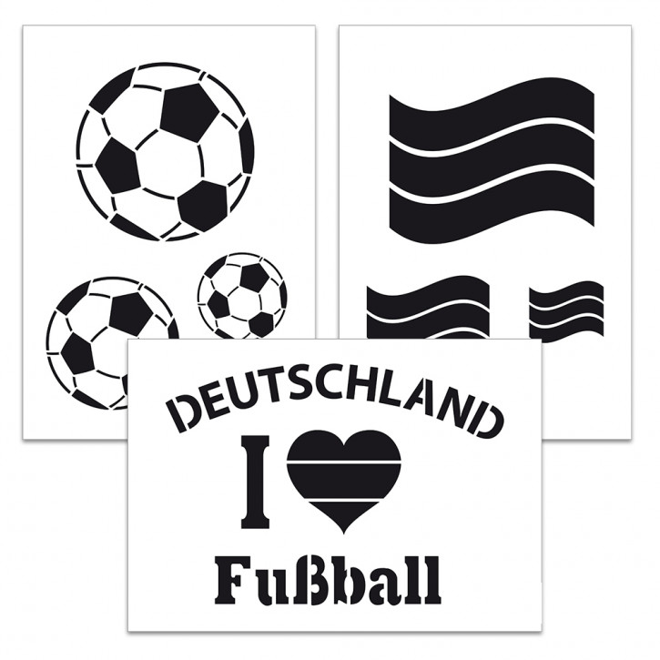 Schablonen-Set A4 3-tlg. Fußball