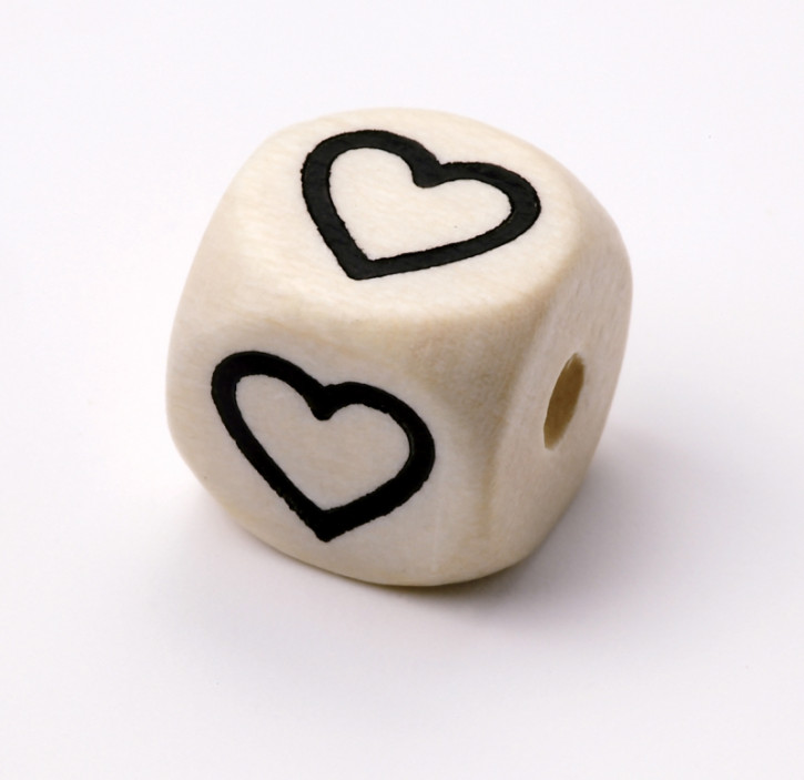 Schnulli-Buchstaben-Würfel 10 mm Herz