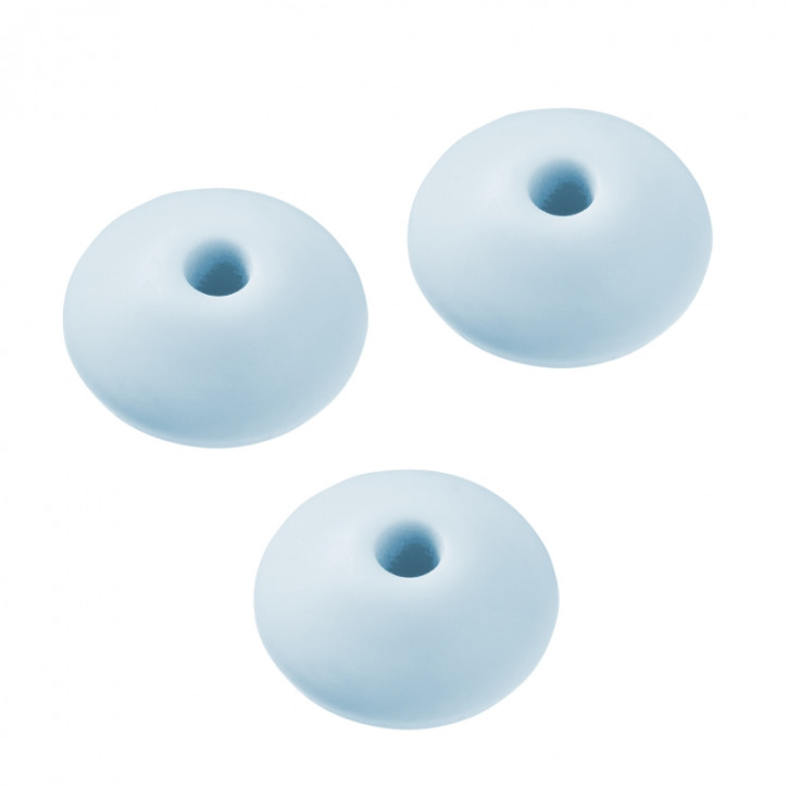 Schnulli-Silikon Linse 12mm, Btl.6Stück-Hellblau