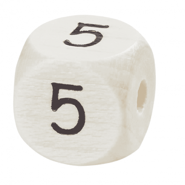 Schnulli-Zahlen-Würfel 10 mm  5