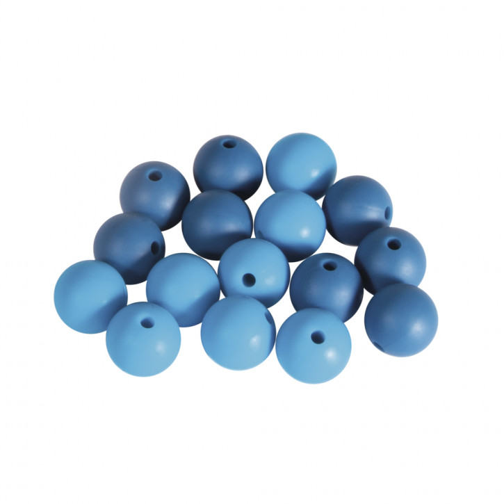 Silikonperlen, 12mm ø, bunt SB-Btl 16Stück-blau