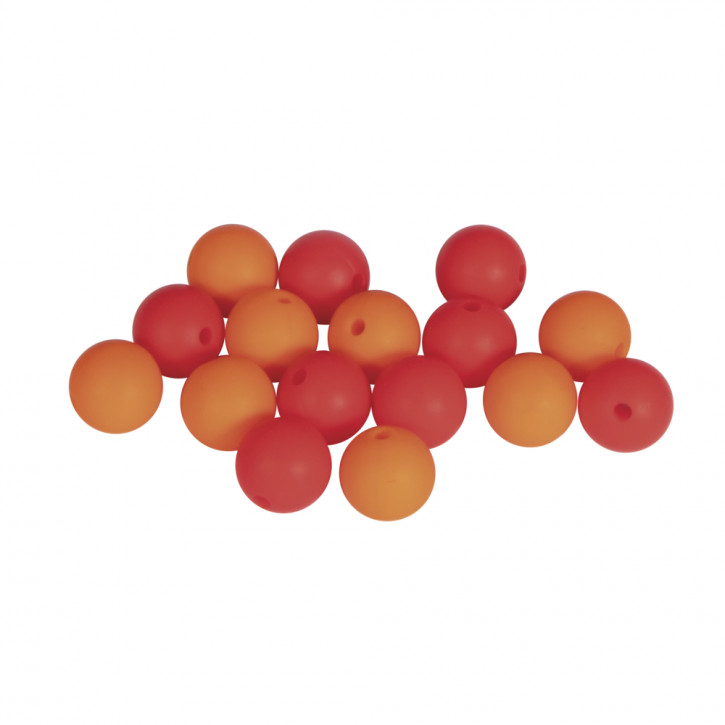Silikonperlen, 12mm ø, bunt SB-Btl 16Stück-orange