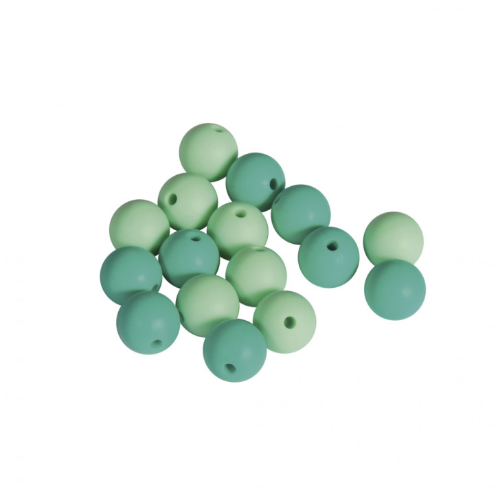 Silikonperlen, 12mm ø, bunt SB-Btl 16Stück-türkis