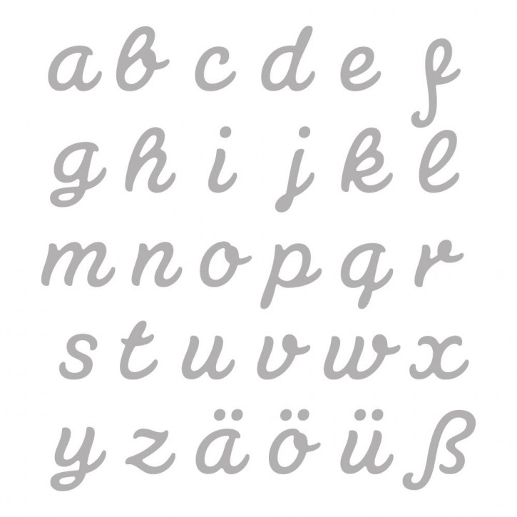 Stanzschabl. Set: Connected Alphabet ø1,7-2cm,lower case, SB-Btl 30Stück