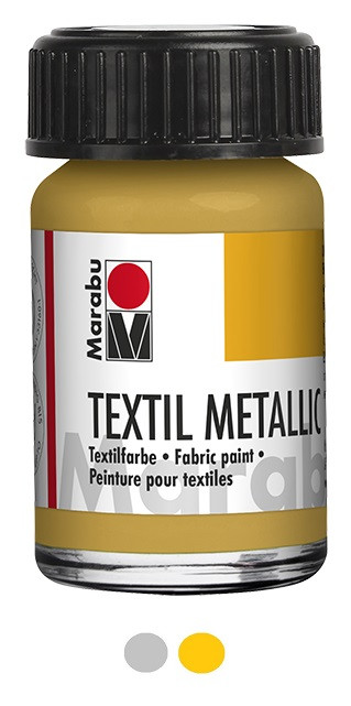 Marabu Textil 15 ml, Metallic Gold, Silber