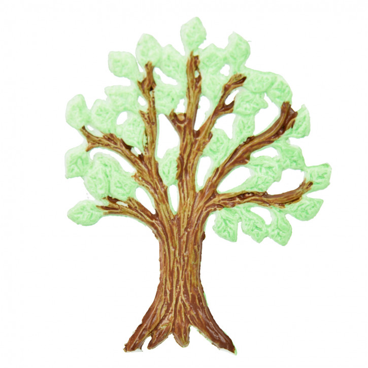 Wachsdekor Baum braun, grün, 60x50mm 1Stück