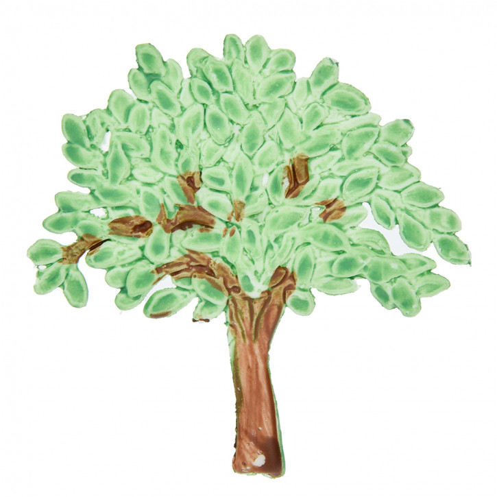 Wachsdekor Baum braun, grün, 60x58mm 1Stück