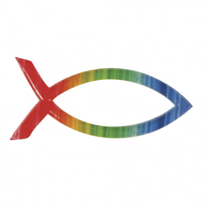 Wachsmotiv christlicher Fisch Regenbogen 4x2cm, SB-Btl 1Stück