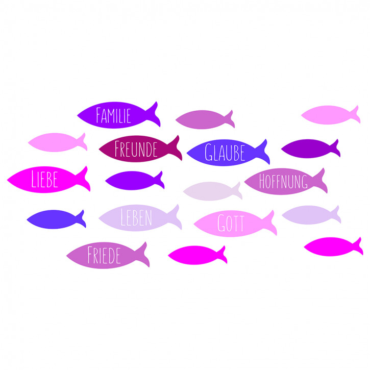 Wachsmotiv, Fische , SB-Btl 1Stück 6x4cm, pink