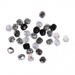 Glas Schliffperle, 4mm ø, kristall