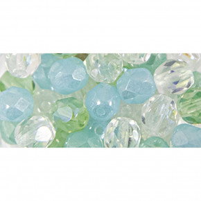 Glas Schliffperle, 6mm ø, meergrün