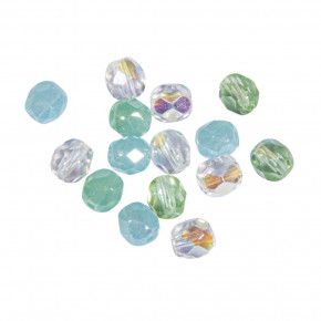 Glas Schliffperle, 6mm ø, meergrün