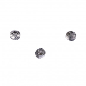 Glas Schliffperle, 6mm ø, brillant silber
