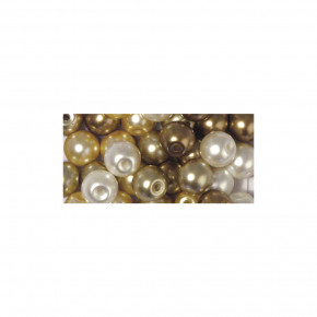 Renaissance Glaswachsperlen, weiß/beige-Mix,10mm Dose 32Stück