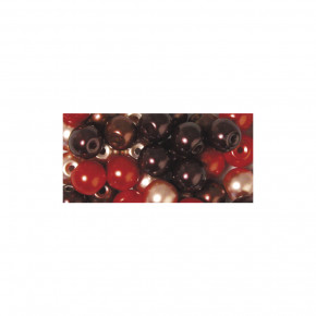 Renaissance Glaswachsperlen, rot-Mix, 10mm Dose 32Stück