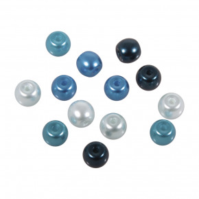 Renaissance Glaswachsperlen, türkis-Mix,10mm Dose 32Stück