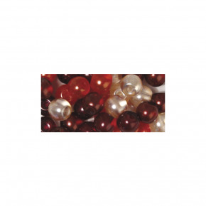 Renaissance Glaswachsperlen halbtransparent, rot-Mix,10mm Dose 32Stück