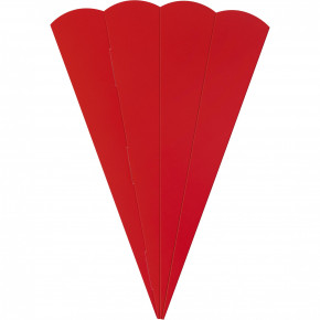 Geschwister Schultütenrohlinge, stabiler Karton 400g/qm, 6-eckig, 41 cm, rot