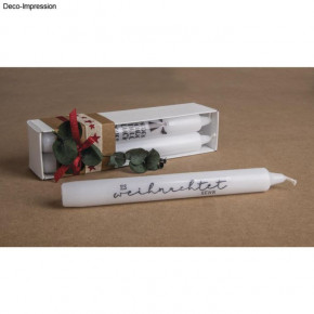 Stabkerze, 2,1cm ø 19cm, Box 4Stück, weiß