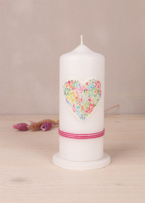 Wachsmotiv Florales Herz, 5,5cm ø, SB-Btl. 1Stück, bunt