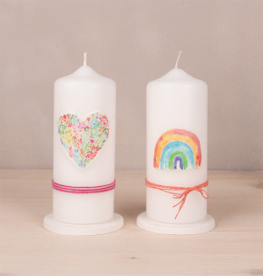 Wachsmotiv Florales Herz, 5,5cm ø, SB-Btl. 1Stück, bunt