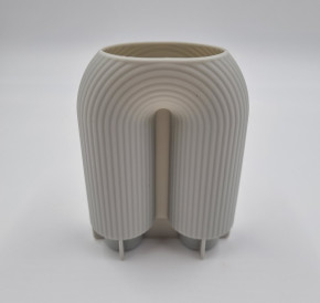 Silikon Gießform U-Form Vase geriffelt, Box, 8,5x10x3,8 cm