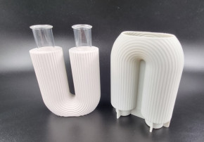 Silikon Gießform U-Form Vase geriffelt, Box, 8,5x10x3,8 cm