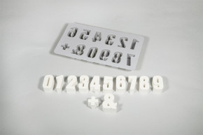 Silikon Gießform 0-9 14,5x26x2,5cm, 12 Formen