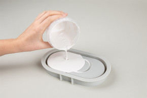 Silikon Gießform Kerzenständer Oval 18,5x10,3x2,5cm, inkl.3x5 Schablonen