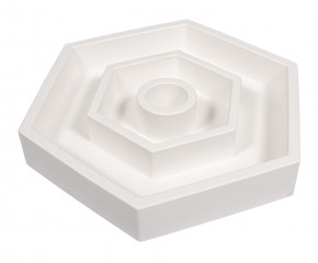 Silikon Gießform Kerzenständer Hexagon 16x14x2,5cm, inkl.3x5 Schablonen