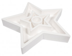 Silikon Gießform Kerzenständer Stern 18,5x18,5x2,5cm, inkl.3x5 Schablonen
