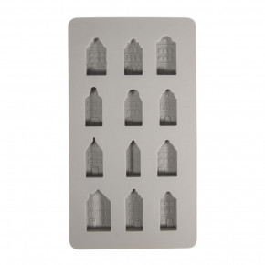 Silikon Gießform Mini Nordic Häuser 14,5x26x1,5cm, 12 Formen, Box 1Stück