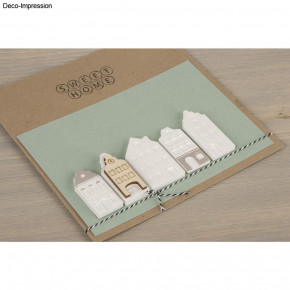 Silikon Gießform Mini Nordic Häuser 14,5x26x1,5cm, 12 Formen, Box 1Stück