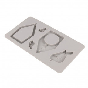 Silikon Gießform Vogelhäuser + Vögel 14,5x26x1,2cm, 5 Formen, Box 1Stück