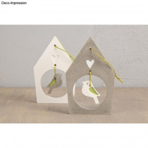 Silikon Gießform Vogelhäuser + Vögel 14,5x26x1,2cm, 5 Formen, Box 1Stück