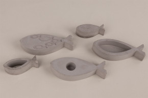 Silikon Gießform Fische 14,5x26x2,5cm, 5 Formen, Box 1Stück