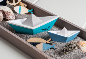 Silikon Gießformen Set Origami Boote, 8x4x2,9cm, 12x6x4,3cm, 16x8x5,6cm
