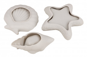Silikon Gießformen Set Seestern+Muscheln, Dekoschalen, 3tlg.
